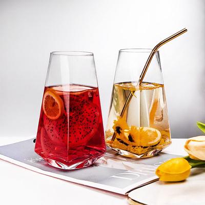 Gobelet en acrylique réutilisable de 505ml, verre en forme de diamant, verre à haute teneur en Borosilicate, antidéflagrant, tasse à jus de lait, verres à boissons, 1 pièce