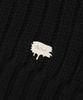 FALLETT Lambswool Cable Knit Half Zip Black