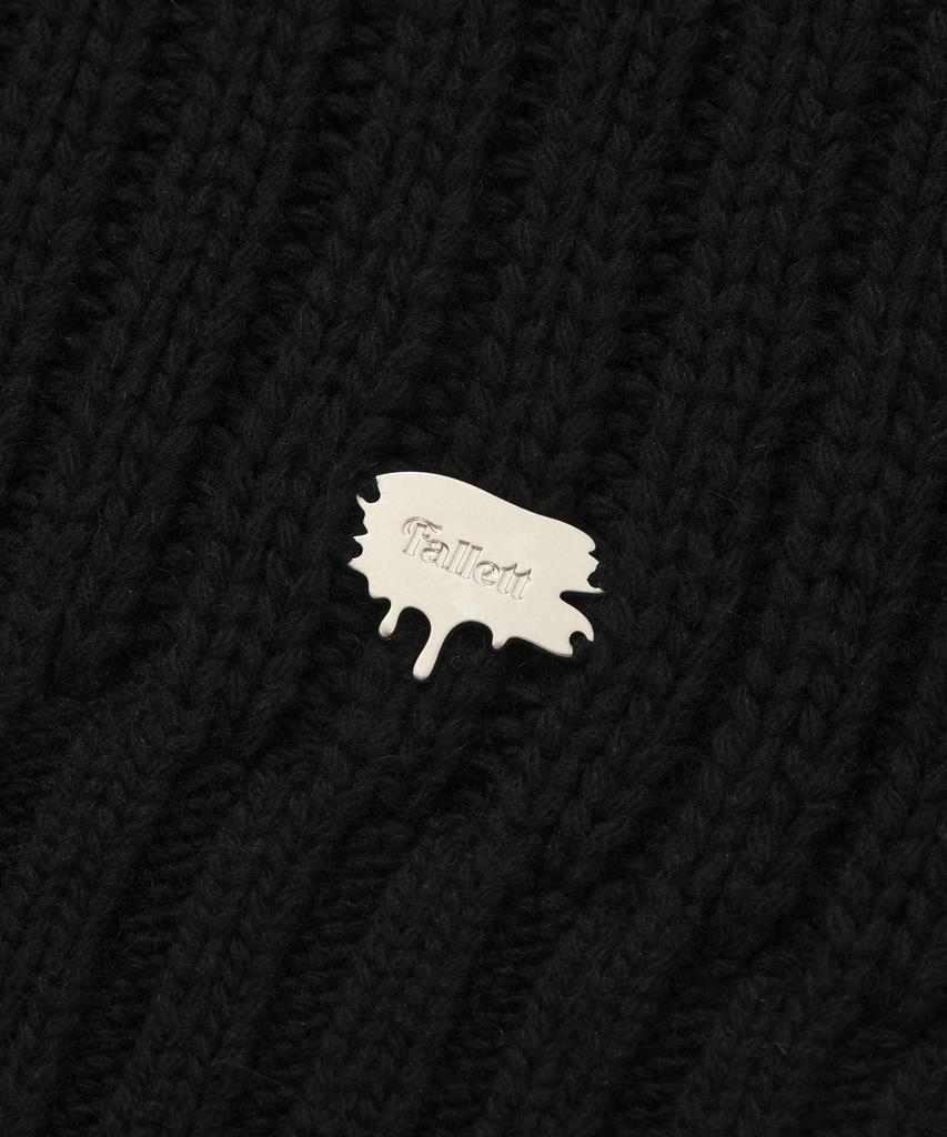 FALLETT Lambswool Cable Knit Half Zip Black