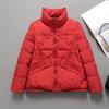 Down jacket women's short stand-up collar slim small fashionable foreign white duck down warm thickened coat