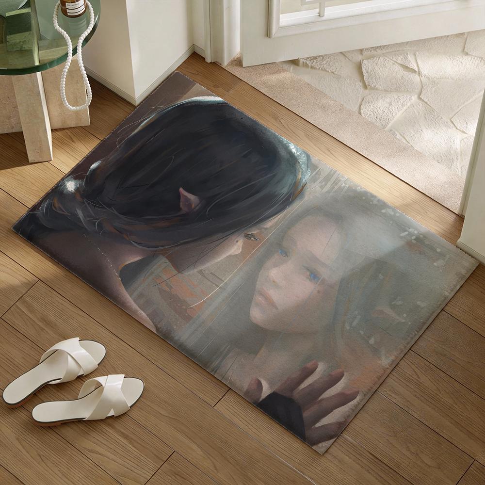 Sexy Girl Game Ghost Blade Anime Floor Mat Soft Flannel Non-Slip Door Mat - Thickened Rug for Living Room Home Decor