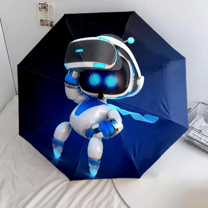 

1 PC Automatic Folding Umbrella - ASTRO BOT Pattern, Portable & Foldable Design with 8 Ribs, Christmas Birthday Gifts