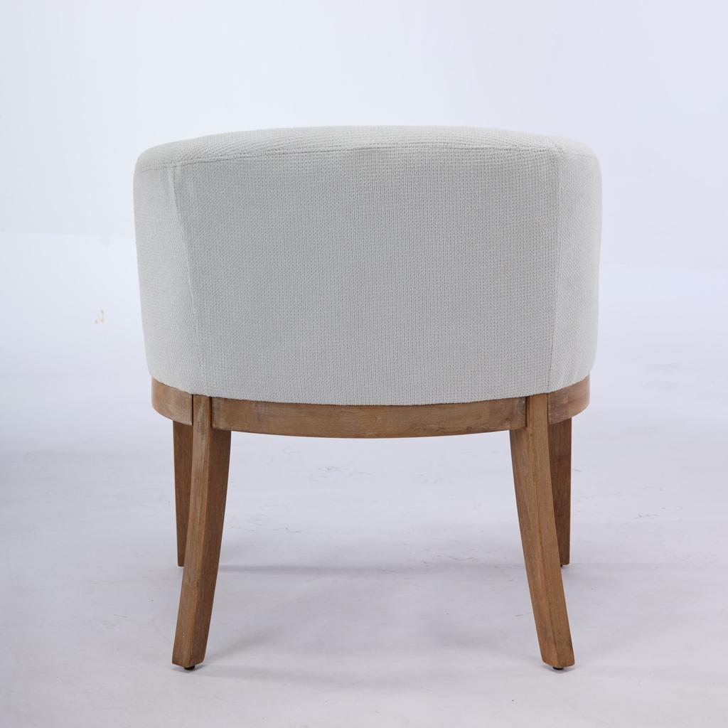 Mid Century Modern Upholstered Barrel Dining Chairs with Arms,19" W Accent Chairs for Living Room,Single Pack,Beige,DE1891BG