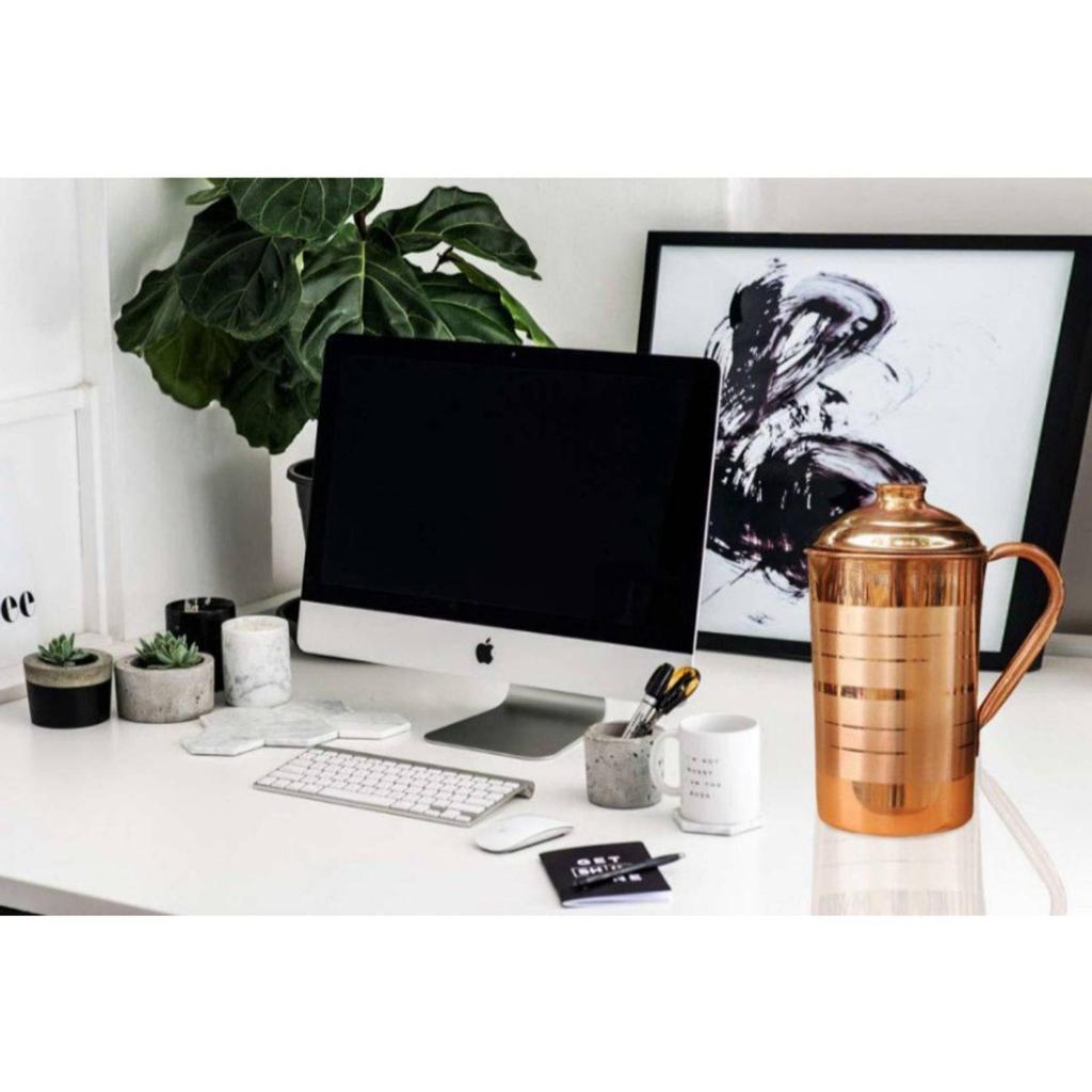 1.5 L Copper Water Jug Sonanshi Brings To You a Premium and Equally Classy Water Pitcher with a Laser Floral Print