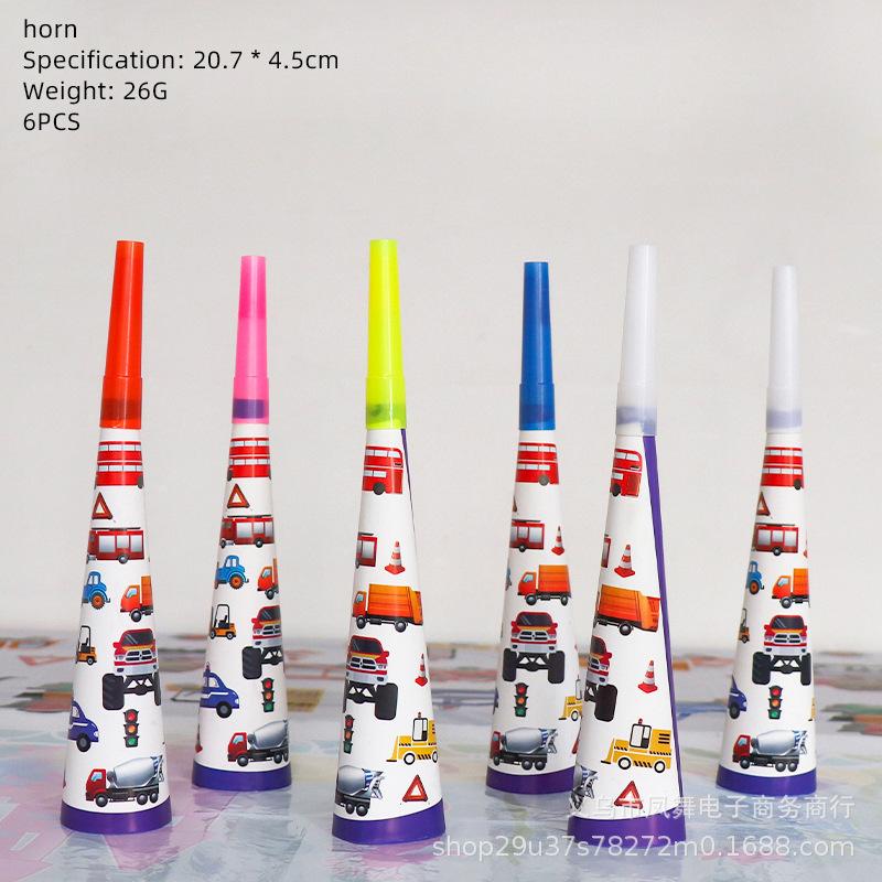 Spot Construction Vehicle Theme Party Decoration Supplies Excavator Disposable Paper Cup Paper Plate Children'S Birthday Supplies Factory