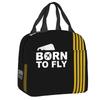 Aviation Arrival Departure Thermal Insulated Lunch Bag Aviator Airport Plane Portable Lunch Tote for Picnic Storage Food Box