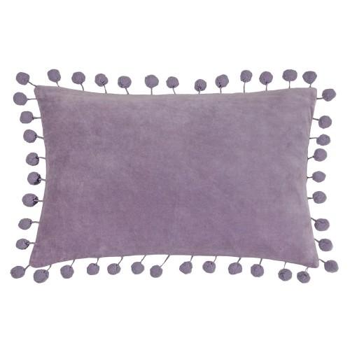 Furn Dora Pom Pom Velvet Rectangular Cushion Cover