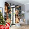 Set Of 2 Flat Printing Merry Christmas Popular Window Curtains Snowman Tree Versatile Fabric Without Electricity Spring Made Polyester