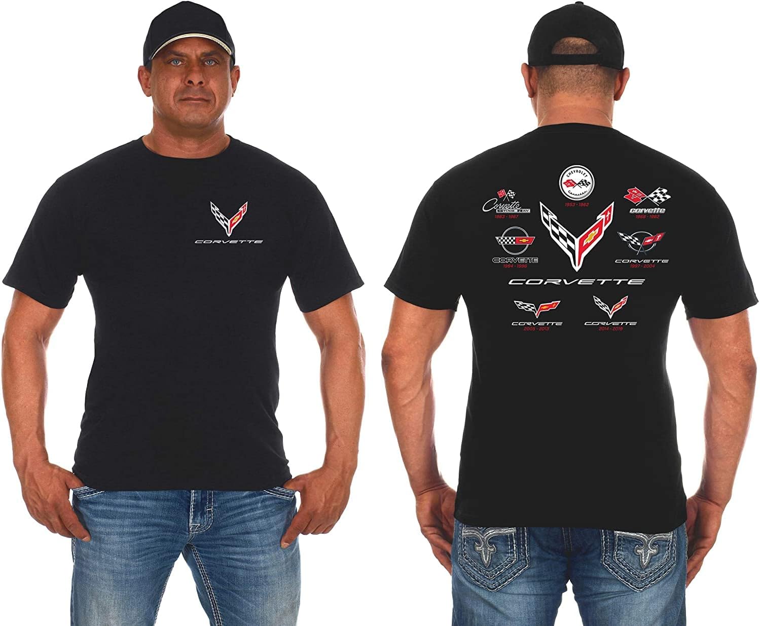 

JH DESIGN GROUP Mens Corvette T-Shirt C8 C7 C6 C5 C4 C3 C2 C1 Collage Shirt 5XL різнокольоровий