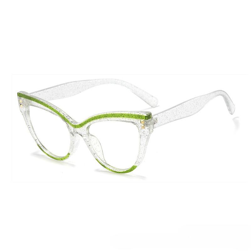 Fashion Rivet Anti-blue Light Cat Eye Reading Presbyopia Glasses Women Oversized FULL Frame Trendy Far Sight Eyeglasses