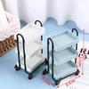 Dollhouse Trolley Dining Car Shelf Bookshelf W/ Wheels Doll Storage Display Rack For Doll Home Organize And Decor Props