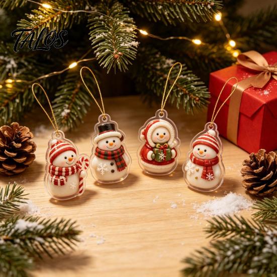Christmas Party Favors Snowman Countdown Calendar, 24-Day Acrylic Ornament Set with Winter Collectible Holiday Toys Figures, Tree Hanging Decor, Gift
