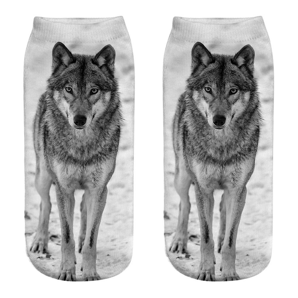 Wild Wolf Series Unisex Sox Women's Funny Cartoon Animal Cute 3D Print Ankle Socks  Fashion Punk Gothic Club Sokken