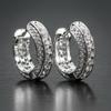 Double Row Sparkling Hoop Earrings for Women Classic Style