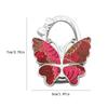 Foldable Sturdy Butterfly Purse Hook Colorful Glitter Metal Frame Table Bag Holder for Cafe Bar Outdoor Use