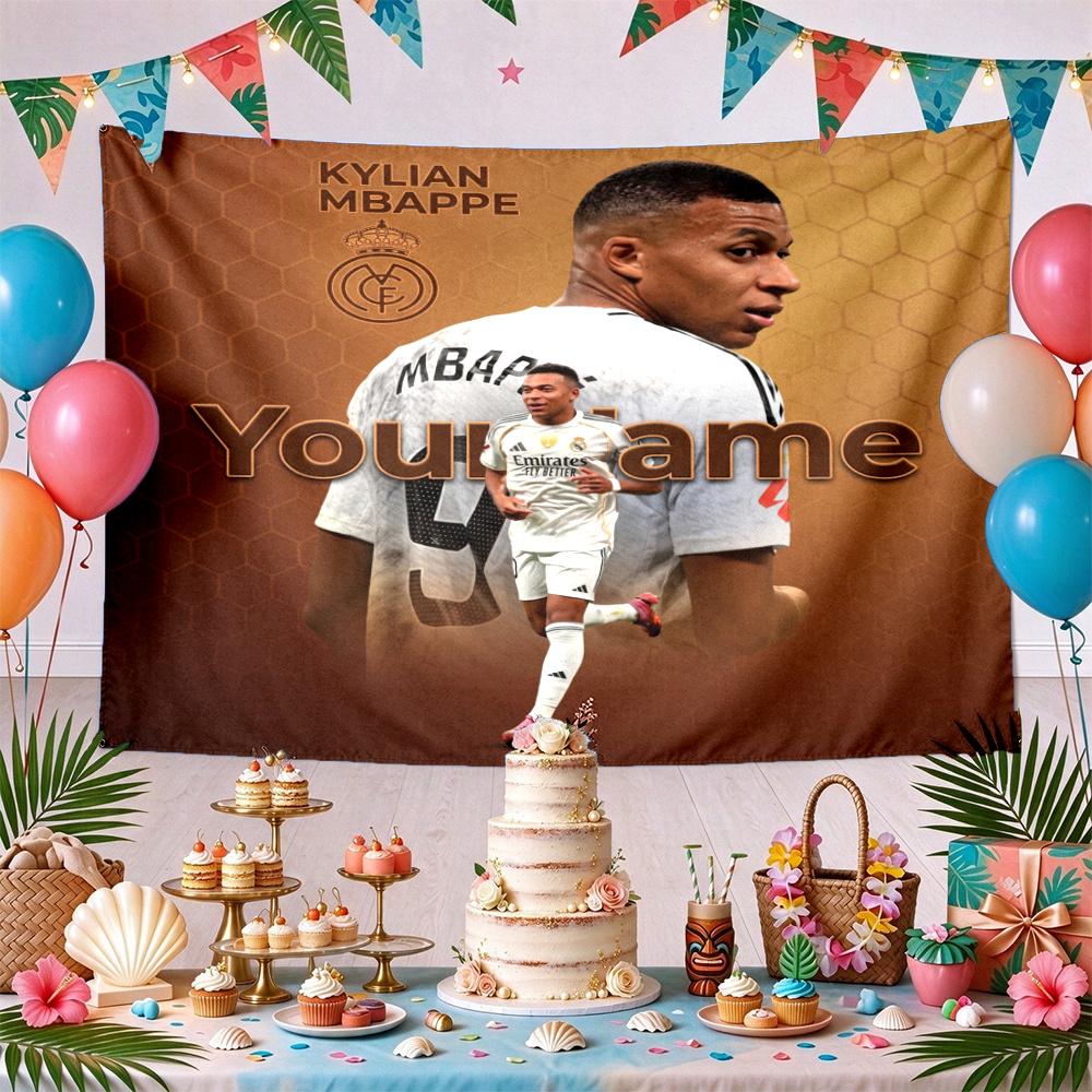 Mbappe individualus jūsų vardas sienos dekoras gobelenas menas augintinio atminimui gimtadieniui vestuvių vakarėlio fonas šeimos dovana