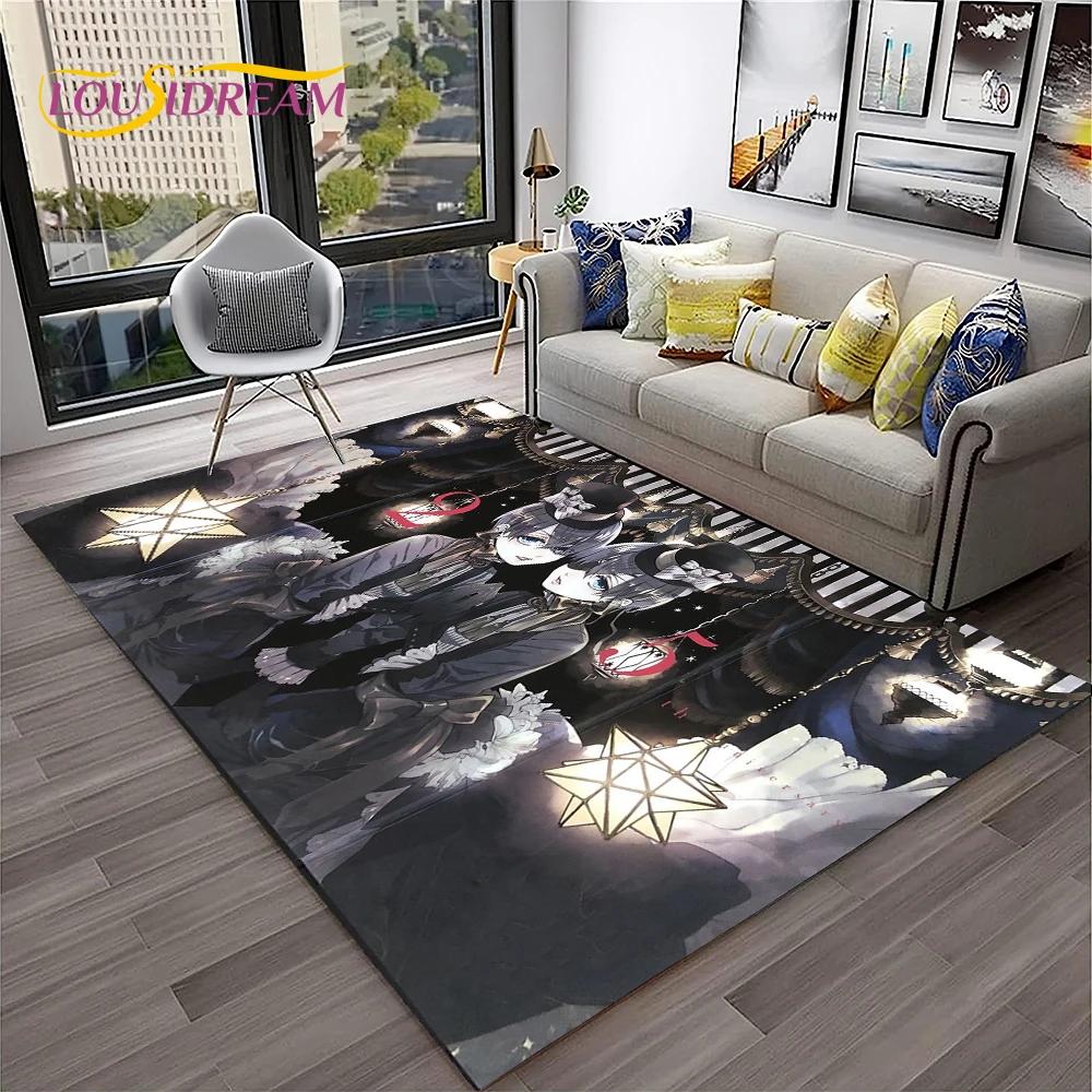 Cartoon Black Butler Anime 3D-Teppich für Zuhause, Wohnzimmer, Schlafzimmer, Sofa, Fußmatte, Dekor, Kinderspielbereich, rutschfeste Bodenmatte