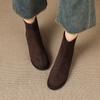 34-43 Large Size Boots Korean Version Thick Heel Short Boots Women's Autumn Suede Elastic Boots Thin Boots