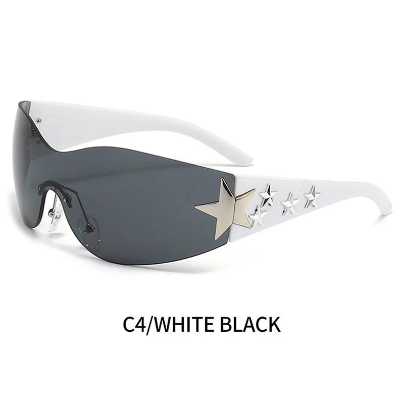 

Модные Y2k спортивные звезды в стиле панк цельные солнцезащитные очки роскошные солнцезащитные очки звезды очки UV400 женские дизайнерские очки