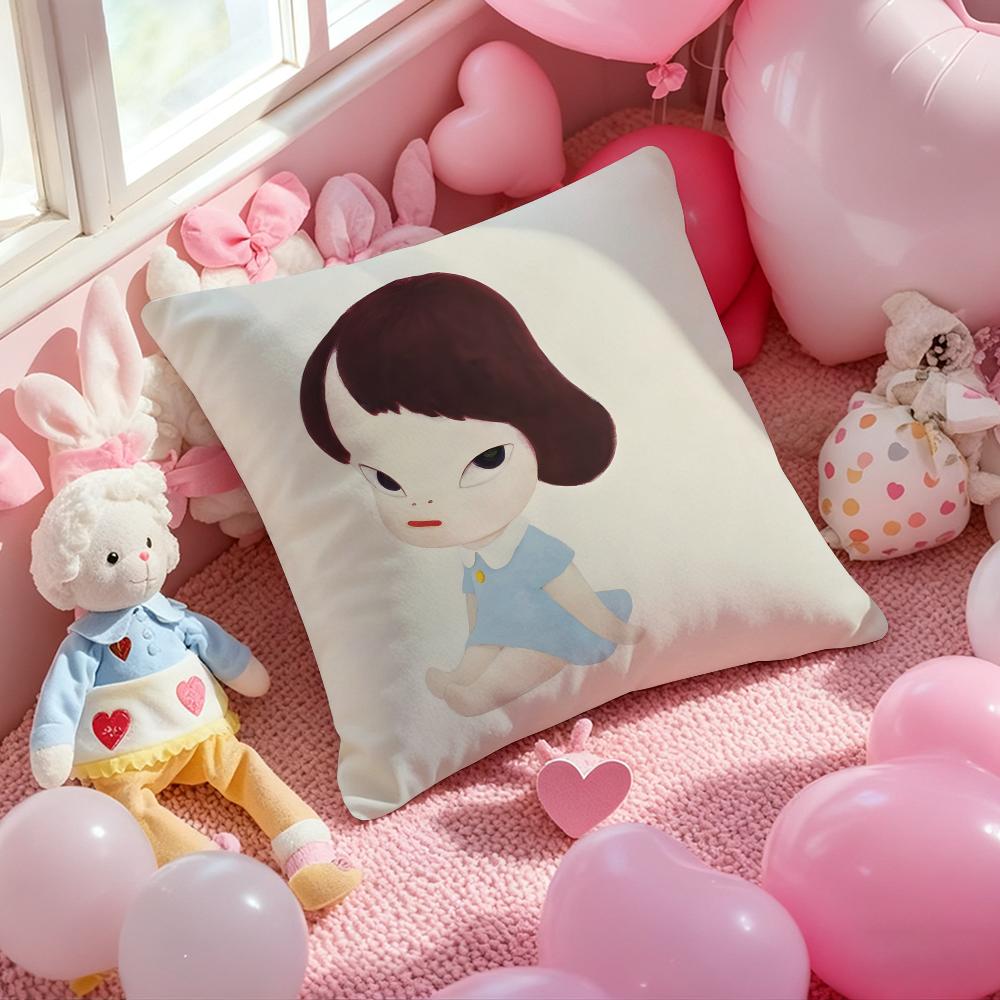 ART Yoshitomo Nara Cushion Cover Pattern Printed Pillowcase for Living Room Sofa Cushion Cover & Bedroom Decor