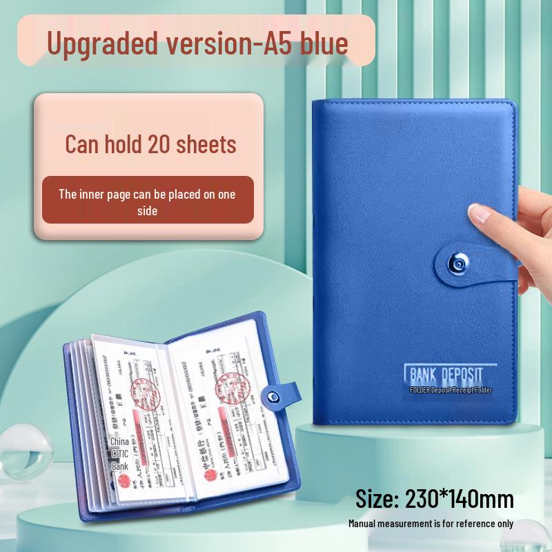 Multifunctional Large Deposit Certificate and Money Holder Clip for Bank Use