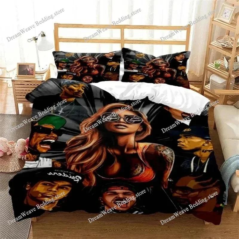 Hiphop Rapper Bedding Set Duvet Cover 3d Bedding Fashion Design Decoration King Duvet Cover Set Double Bed Set Bedding Sets