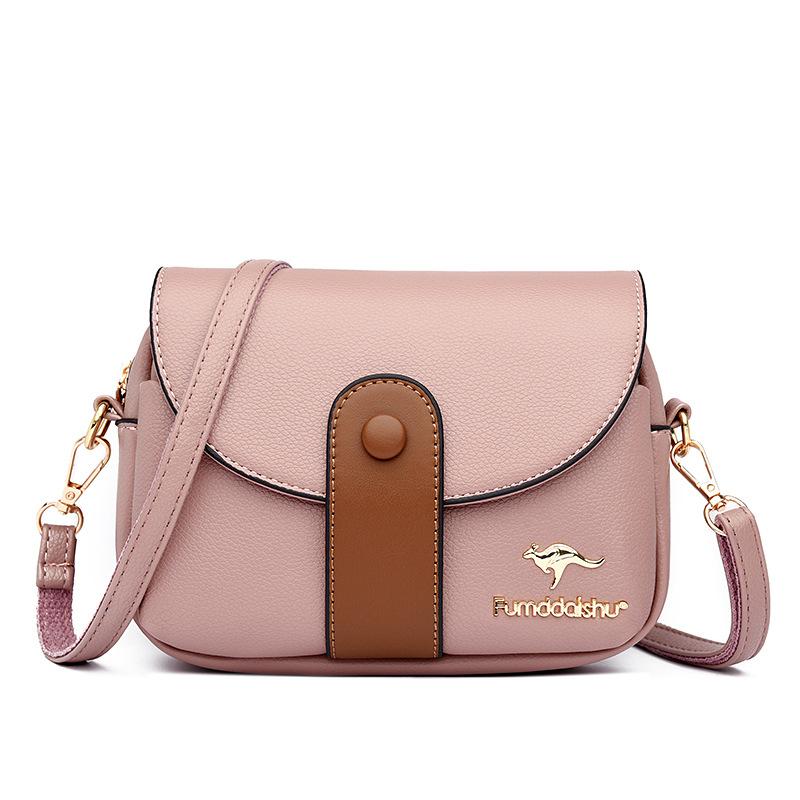 

Women s bag new soft leather fashion casual shoulder women s bag large capacity mobile phone change bag розовый