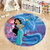 3D HD Princess Aladdin Cartoon Round Carpet, Living Room Bedroom Children's Room Comfort Rug, Non-Slip Durable Mat, Nice Gift