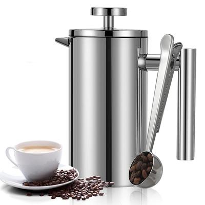 Cafetera de 350 ml/600 ml Cafetera de Prensa Francesa Acero Inoxidable Doble Pared Aislada Cafetera