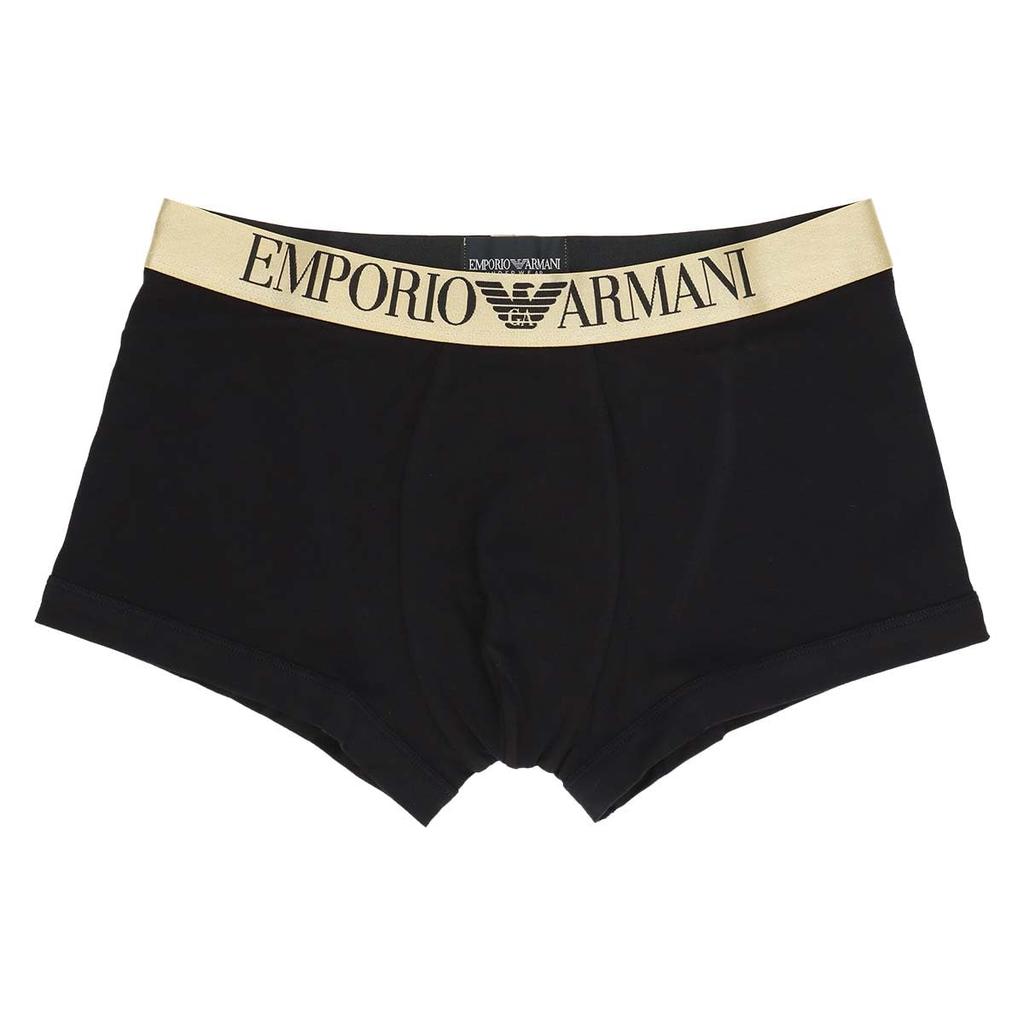 Emporio Armani SHINY LOGO Boxer Shorts, Front Closure, EU Size, Men's, Brand Name Underwear, Size S (EU Size), 98. Black, 54095959