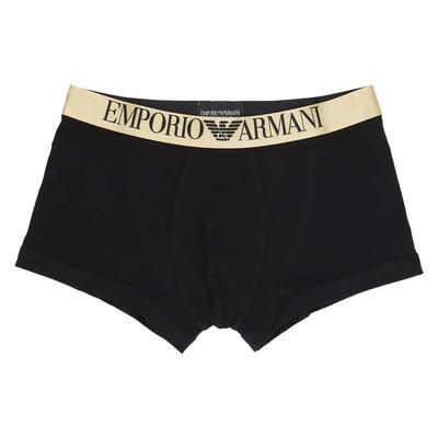 [Emporio Armani] GLÄNZENDES LOGO Boxershorts, Geschlossen vorne, EU-Größe, Herren, Markenunterwäsche, 54095959 S (EU Größe), 98. Schwarz