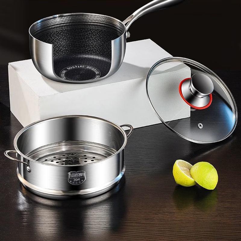 Yicang 316 Stainless Steel Yukihira Pot Set 18.1-20cm Diameter
