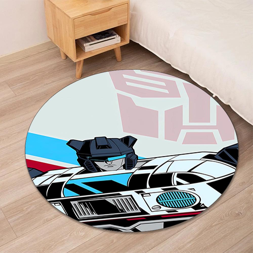 Transformers Printed Round Rug Carpet Chair Rug Area Rug Entryway Doormats,for Office Chair Living Room Bedroom Kitchen Room.
