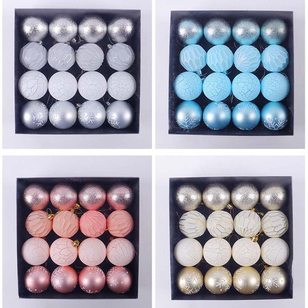 16pcs Shatterproof Electroplated Hanging Balls 6cm Merry Christmas Decor Holiday Festive