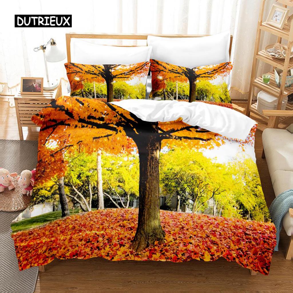 Natural Landscape Duvet Cover Set Blue Sky Lawn Flower Double Queen King Size 2/3Pcs Polyester Quilt Cover for Kids Teens Adults