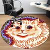 1pc Cat Whiskers Office Round Area Rug, Indoor Mat Suitable For Office, Under Office Chairs Bedroom Living Room Home Decor, Room Deco