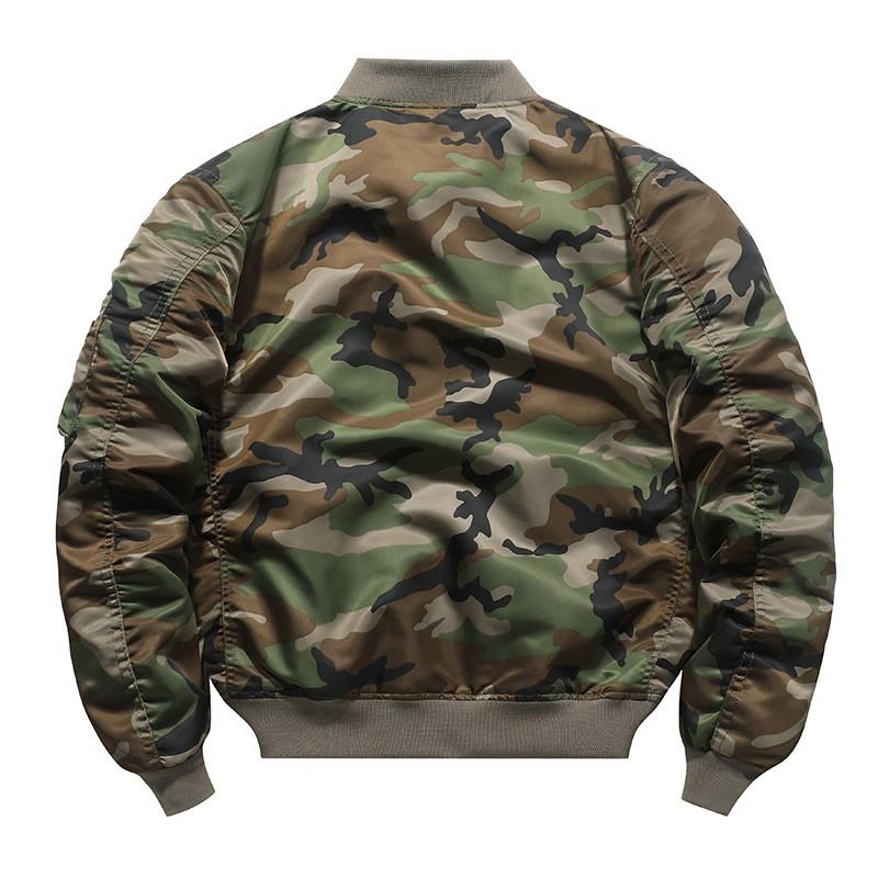 Mens Camo MA-1 Pilot Jacket Winter Warm Thickened Nylon Flight Outdoor Casual Wear