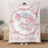 1pc,Sanrio My Melody Home Decor Flannel Blanket: Perfect Gift for Bedroom, Living Room, Travel, Camping, Car, Beach, Office Naps, Ideal Sofa Throw, Ou