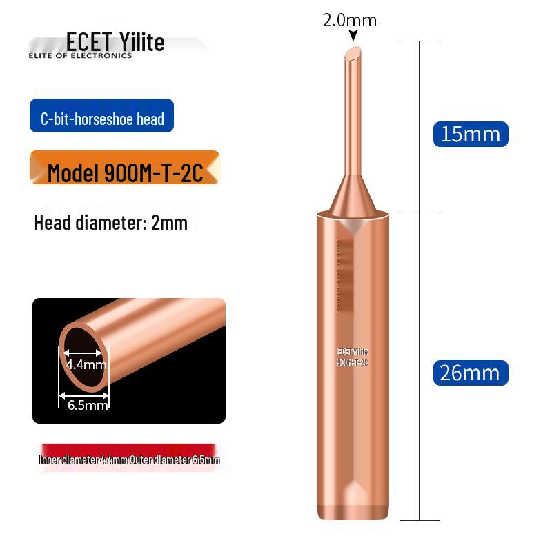 Nichtmagnetisches Reines Kupfer-Lötkolbenspitzen-Set für 936 Lötstation - Ideal zum Schweißen von Lautsprechern