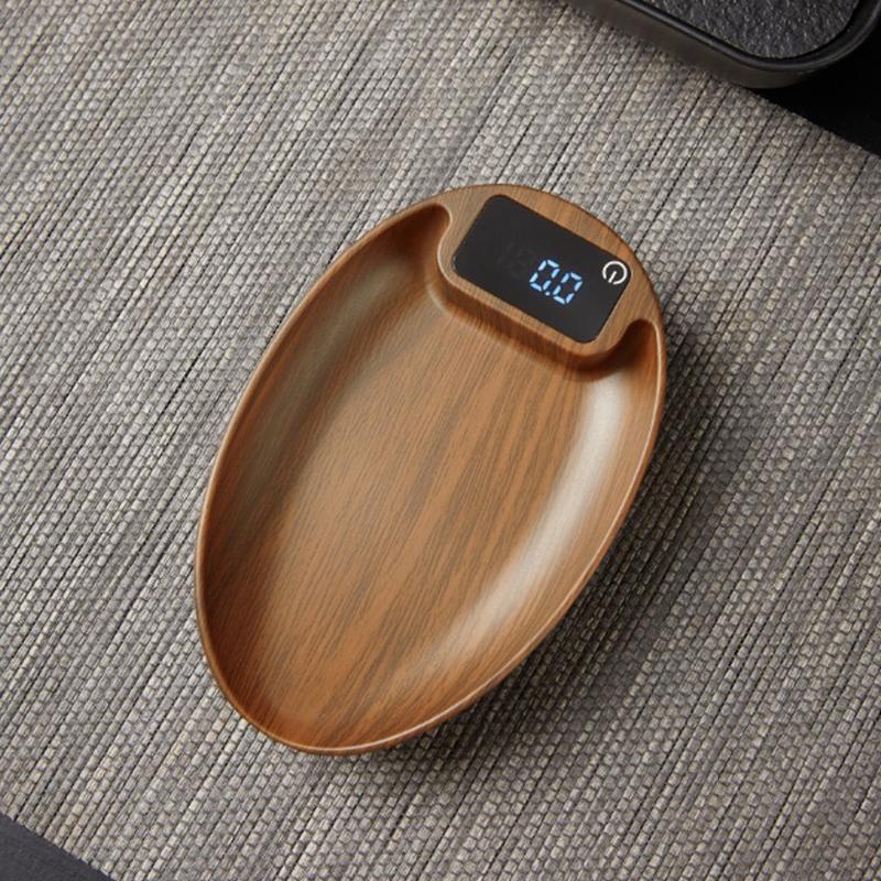 1Pc Coffee Bean Electronic Scale Bean Tray Scale 0.1G High-Precision Walnut Small Solid Wood Italian Coffee Scale