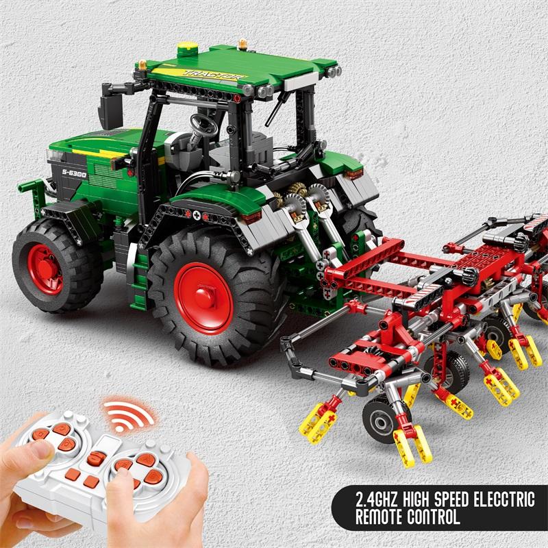 1664PCS Agricultural Tractor Building Blocks Rc APP Remote Control Engineering Car Model Bricks DIY Toys Gifts For Boys Kids