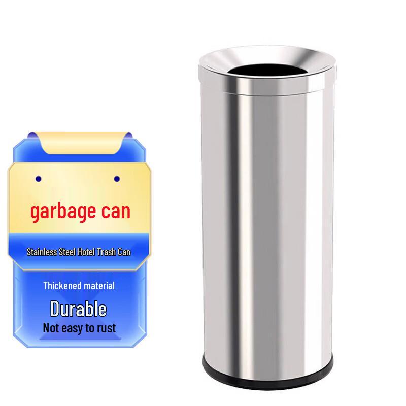 Commercial Stainless Steel Public Waste Bin 25x61cm Direct-Throw