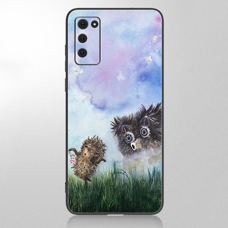 Pouzdro na telefon Ježek v mlze pro Samsung Galaxy A12 A02S A22 A32 A52 A72 A71 A51 A41 A31 A21 A11 A50 A70 A10S A20S Černý kryt