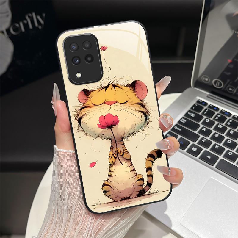 For Samsung M33 M53 Phone Case Trendy Fantasy Design Tempered Glass Hard Bumper For Galaxy M 33 M 53 Full Protection Back Covers