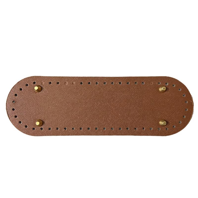 "Geantă Croșetată 8x26": Poșetă Ovală din Lână Lucrată Manual cu Placă de Fund din Piele"