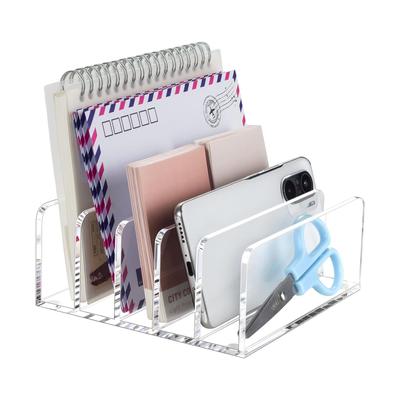 5 Fächer Büro Dokument Transparent Acryl Studenten Bücherregal Kunststoff Schallplattenregal Schreibtisch Lidschattenpalette Puder Aufbewahrungsbox