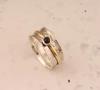 Black Onyx Spinner Band Ring, Two Tone Ring, Meditation Ring, Thumb Ring, Silver Jewelry, Designer Ring, Spinner Ring, Unisex Jewelry