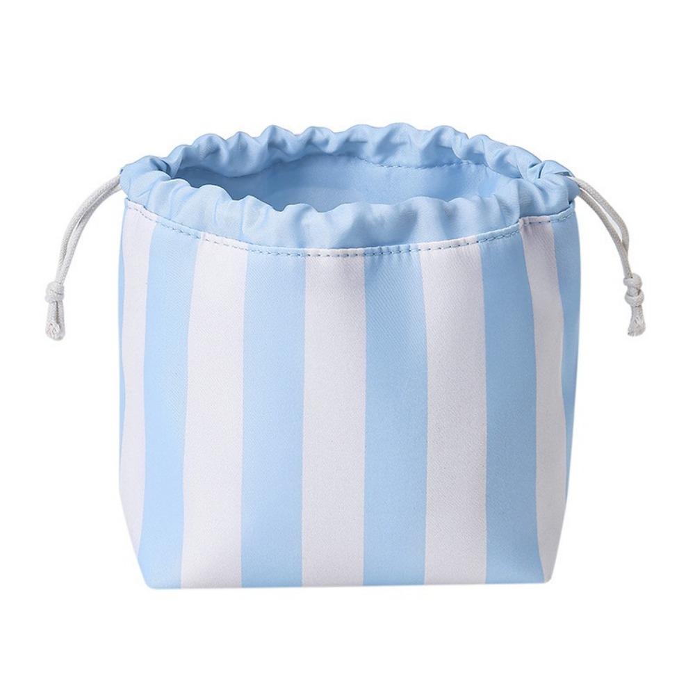 Portable Makeup Bag Organize Large Capacity Striped Cosmetic Organizer  Women