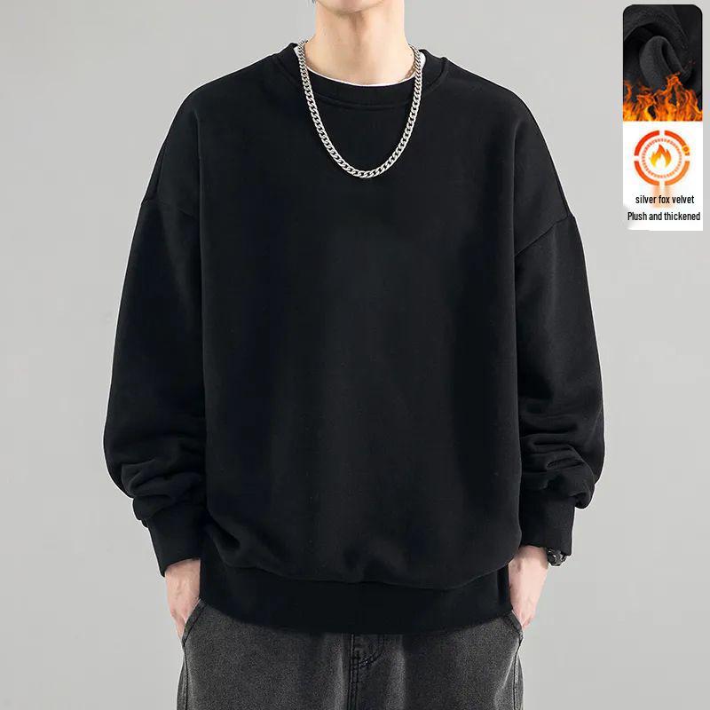 

2025 Unisex Plus Velvet Round-Neck Long-Sleeve Hoodie Base Layer 5XL (180-200 jin)