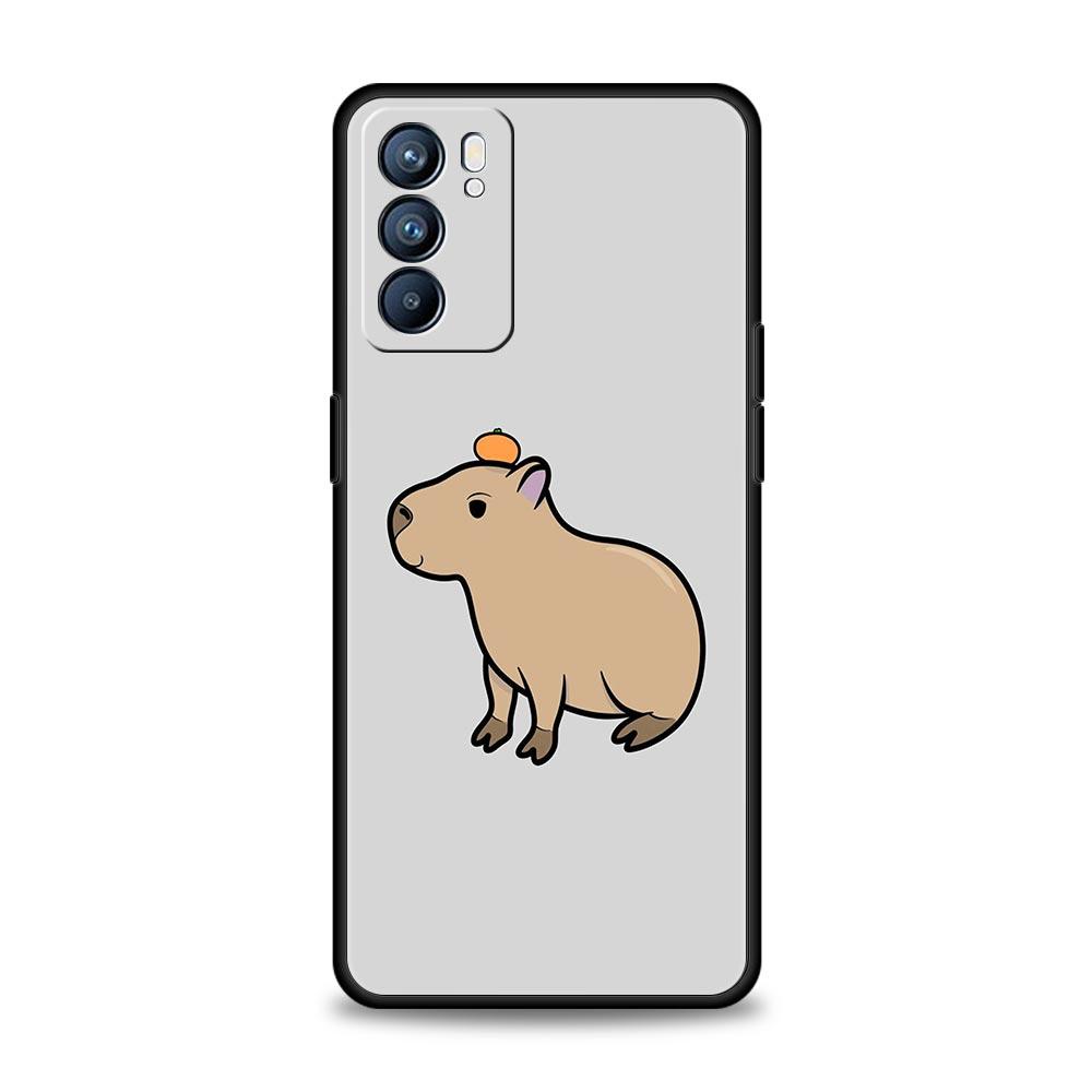 Kreskówka kapibara etui na telefon do Oppo znajdź X6 Pro X5 A54 A53 A52 A9 A15 A95 A17 A16 A76 A74 A57 A31 A3s Reno8 Reno6 Pro 5G okładka